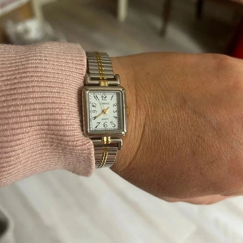 4/$100 Carriage analog stainless steel wrist watch  unisex 6 inches